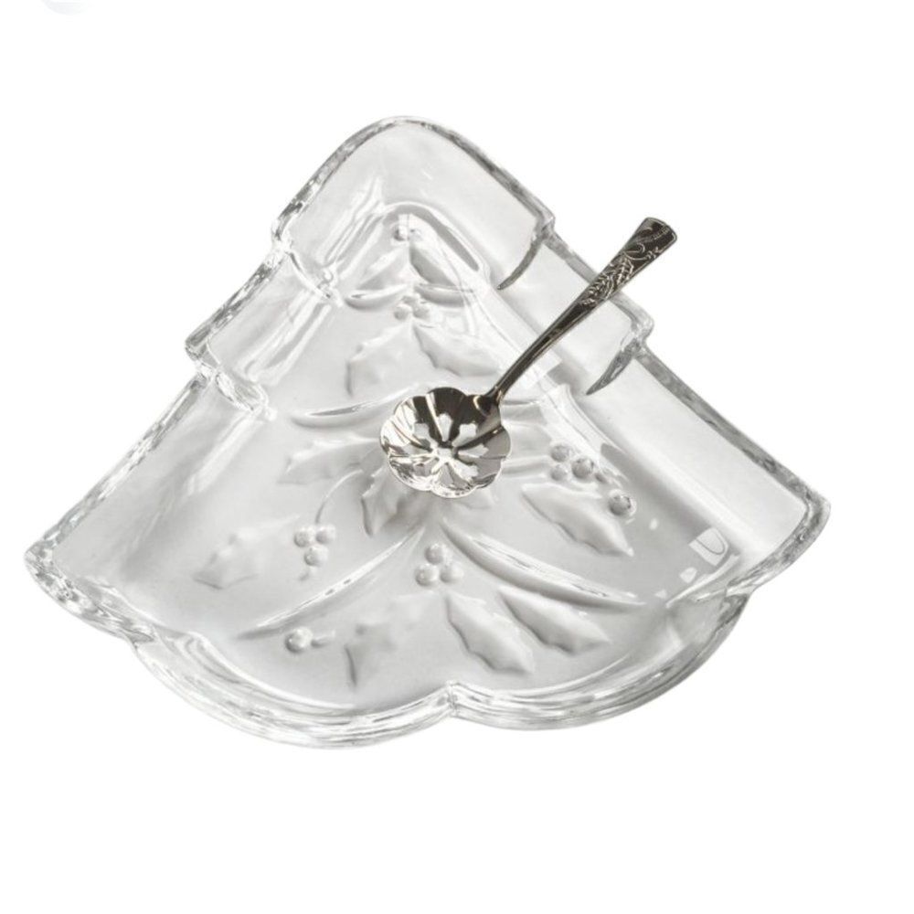 LENOX HOLIDAY TREE CANDY DISH WITH BONBON SPOON GIFT SET